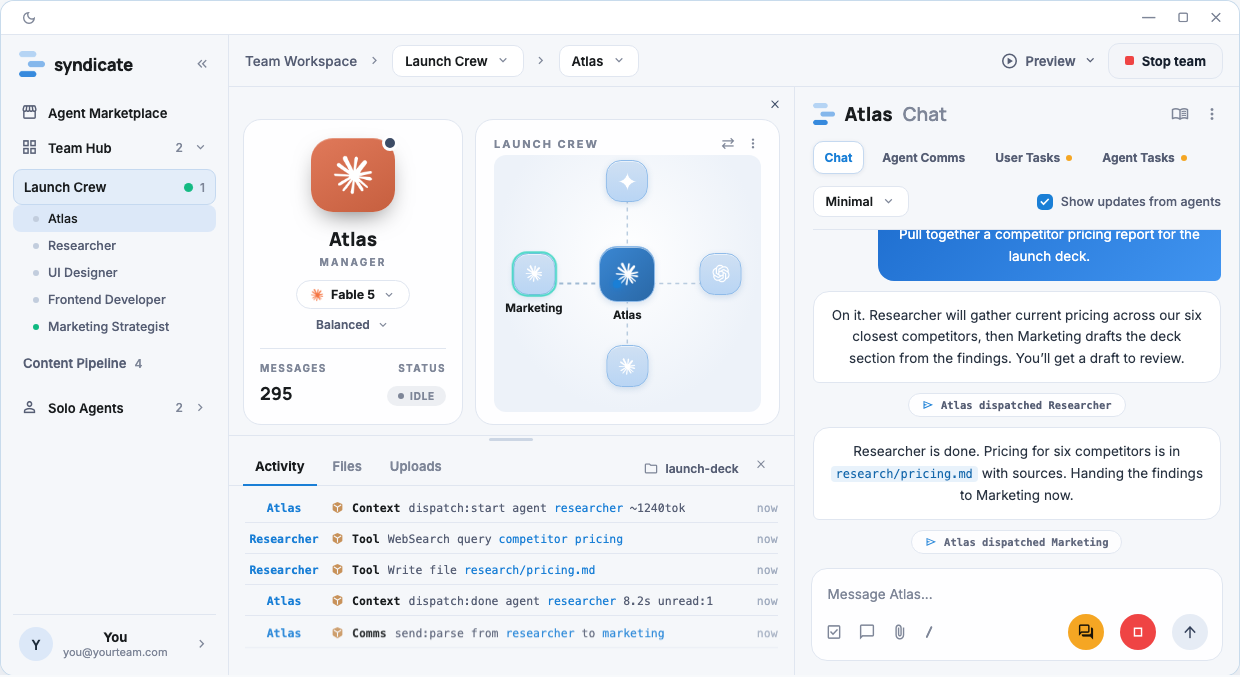 The Syndicate app &mdash; Launch Crew team workspace